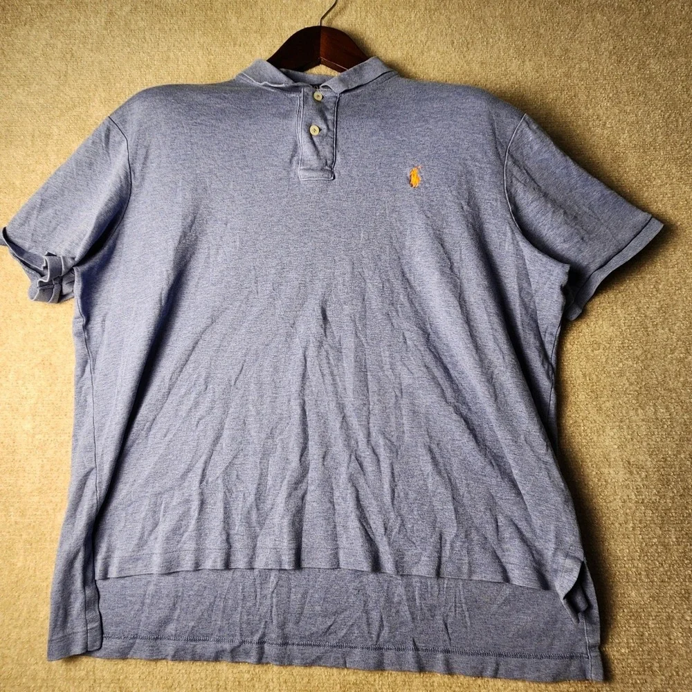 Polo Ralph Lauren Polo Shirt Mens XL Blue Heather Pima Soft Touch Short Sleeve